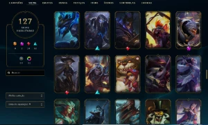 Conta MESTRE League of Legends - 127 Skins LOL