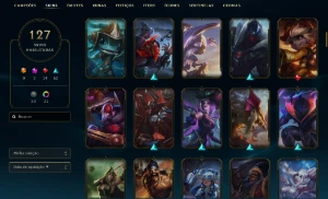 Conta MESTRE League of Legends - 127 Skins LOL