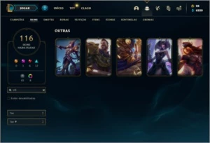 Conta unranked com 116 skins e 150 champs + Kayle Juiza - League of Legends LOL