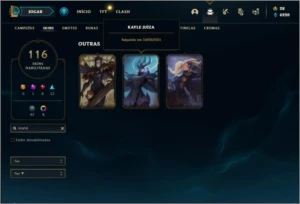Conta unranked com 116 skins e 150 champs + Kayle Juiza - League of Legends LOL