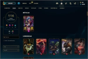 Conta unranked com 116 skins e 150 champs + Kayle Juiza - League of Legends LOL