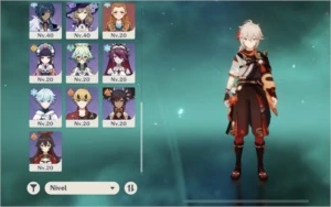 Ar45. Kazuha + jade, Eula + túmulo, xiao, kequing e qiqi - Genshin Impact