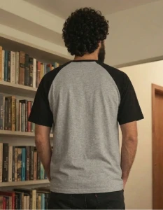 Camiseta Raglan Cinza Guadalupe - Artesanato e Personalizados