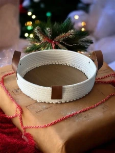 Bandeja Redonda em Algodão com Base MDF - Artesanato e Personalizados
