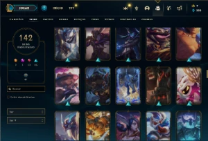 Unranked com 130 Champs e 142 Skins - League of Legends LOL