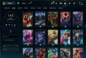 Unranked com 130 Champs e 142 Skins - League of Legends LOL