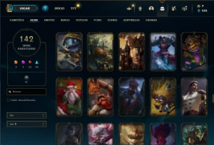 Unranked com 130 Champs e 142 Skins - League of Legends LOL