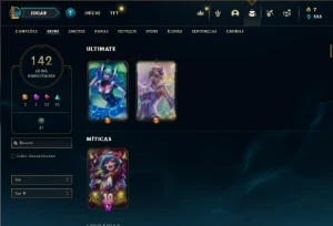 Unranked com 130 Champs e 142 Skins - League of Legends LOL