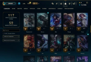 Mestre com 75 Champs e 10 Skins ( 70 PDL ) - League of Legends LOL