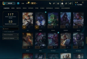 Mestre com 75 Champs e 10 Skins ( 70 PDL ) - League of Legends LOL