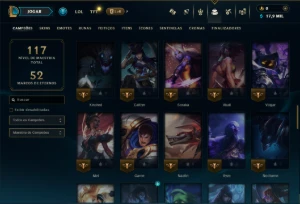 Mestre com 75 Champs e 10 Skins ( 70 PDL ) - League of Legends LOL