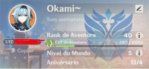 CONTA GENSHIN IMPACT - EULA RAIDEN E MAIS - AR40