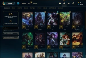 Conta platina 3 com 27 Champs e 6 Skins EMAIL NÃO CONFIRMADO - League of Legends LOL
