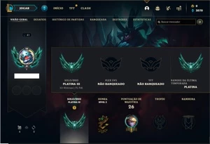 Conta platina 3 com 27 Champs e 6 Skins EMAIL NÃO CONFIRMADO - League of Legends LOL
