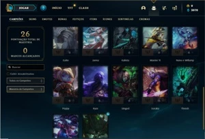 Conta platina 3 com 27 Champs e 6 Skins EMAIL NÃO CONFIRMADO - League of Legends LOL