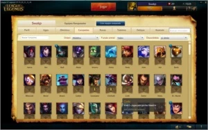 Todos os champions,20 páginas, Platina, 310 Skins, 82 ícones - League of Legends LOL