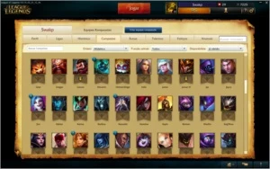Todos os champions,20 páginas, Platina, 310 Skins, 82 ícones - League of Legends LOL