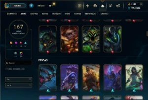 Esmeralda 4 com TODOS os champs e 167 Skins + Kayle Juiza - League of Legends LOL