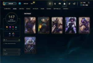 Esmeralda 4 com TODOS os champs e 167 Skins + Kayle Juiza - League of Legends LOL