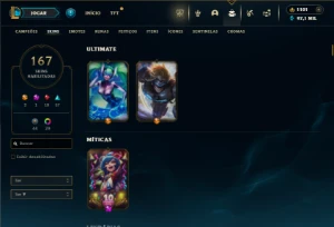Esmeralda 4 com TODOS os champs e 167 Skins + Kayle Juiza - League of Legends LOL