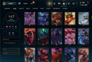 Esmeralda 4 com TODOS os champs e 167 Skins + Kayle Juiza - League of Legends LOL