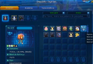 Conta com Susanoomon Shin 6/6 136,99% e outros - LADMO OMEGA - Digimon Masters Online