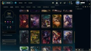 CONTA PLATINA 1 --  34 SKINS(MÍTICAS, LENDÁRIAS E ÉPICAS) - League of Legends LOL