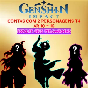 Contas AR 10 ~ 15 Com 2x Personagens T4 | Genshin Impact