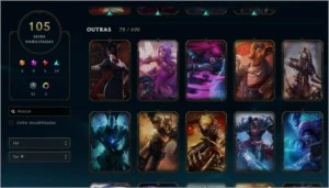 Conta League of Legends 111 Campeões, 105 Skins LOL