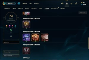 Conta bronze 4 com 9 Skins e 41 Champs - League of Legends LOL