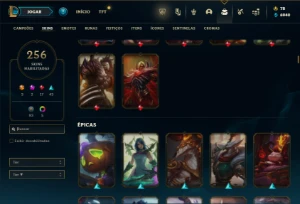 Ferro 1 com TODOS os Champs (120 Maestrias 7) e 256 Skins - League of Legends LOL
