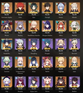 Conta Late Game, Ar 60 - Nilou + Bis, Kazuha + Bis E Mt Mais - Genshin Impact