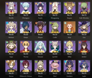 Conta Late Game, Ar 60 - Nilou + Bis, Kazuha + Bis E Mt Mais - Genshin Impact