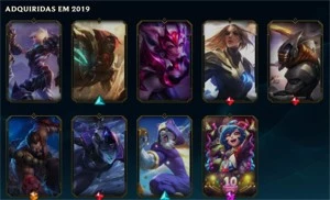 Conta level 30, sem ranque, e com bastante skins - League of Legends LOL