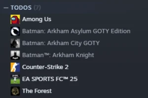 Conta Steam com jogos - Ea Fc 25, Batman Collection e outros