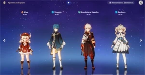 Conta Genshin Impact! AR 33 com Klee arma (oração) e Kazuha