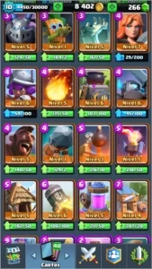 clash Royale 4 lendárias 3250 troféus