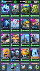 clash Royale 4 lendárias 3250 troféus