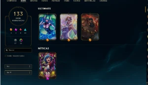 conta LOL, platina IV, 133 SKINS, 3 ultimate - League of Legends