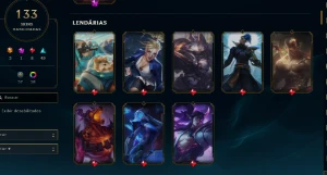 conta LOL, platina IV, 133 SKINS, 3 ultimate - League of Legends