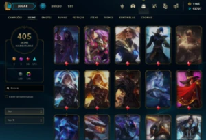Conta LoL/MMR Mestre/Full Champs/Skins: 404/Ícones: 609 - League of Legends