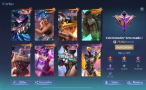 Conta Glória Mítica nível 97, 305 skins e todos os heróis. - Mobile Legends