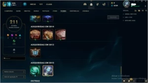 Conta LoL ícone de season 2, skins raras, mmr platina - League of Legends