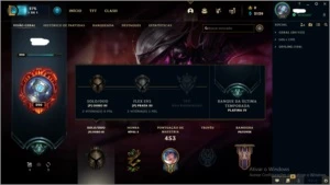 Conta LoL ícone de season 2, skins raras, mmr platina - League of Legends