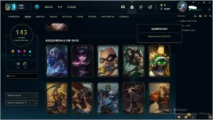 Conta LoL ícone de season 2, skins raras, mmr platina - League of Legends