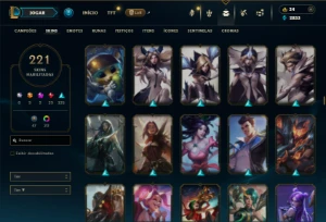 Bronze 1 com TODOS os champs e 221 Skins + 2 Prestigios - League of Legends LOL