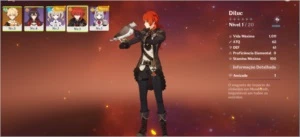 Conta reroll ar 5 com Diluc - Genshin Impact