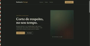 Template de Site para Barbearia — Design Vintage, Pronto pra