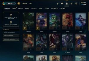Ferro 1 com 26 Champs e 1 Skin - League of Legends LOL