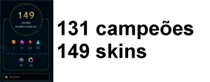 Conta Platina 2 131 Campeões 149 Skins Nível 197 - League of Legends LOL